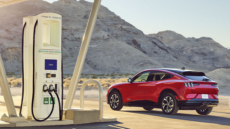 Ford EV charging at charging station
