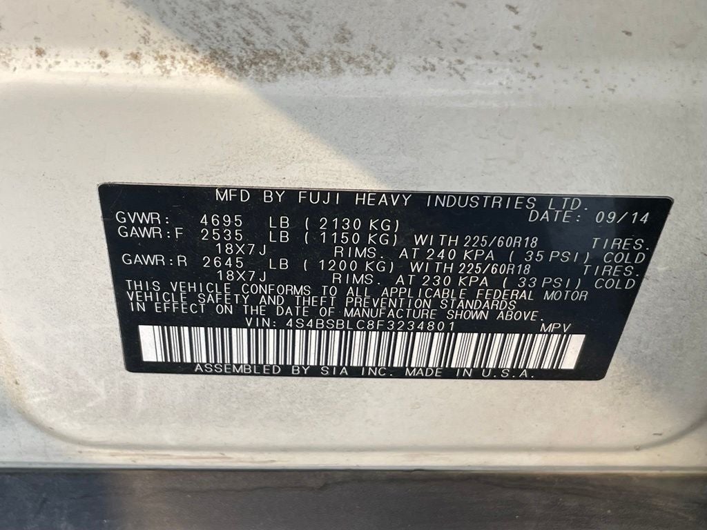 2015 Subaru Outback 2.5i Limited - 1-OWNER / CLEAN CARFAX