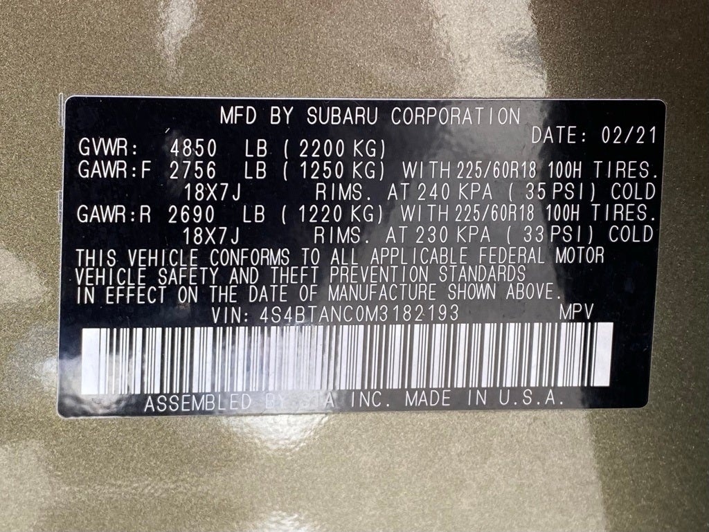 2021 Subaru Outback Limited LOCAL TRADE CLEAN CARFAX