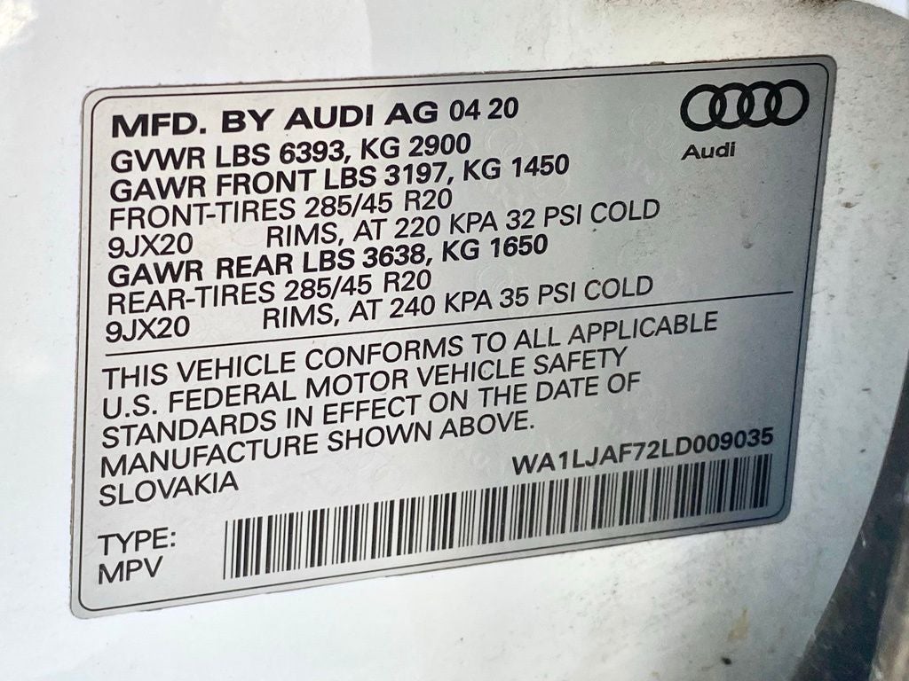 2020 Audi Q7 45 Premium Plus quattro