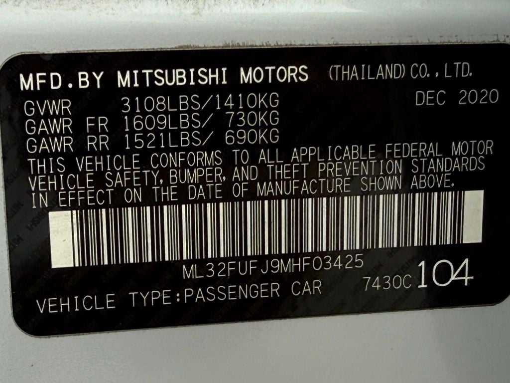 2021 Mitsubishi Mirage G4 ES