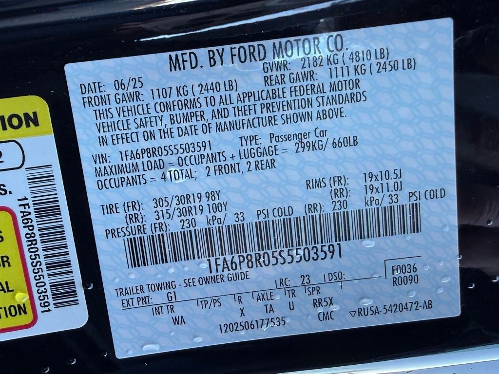 2025 Ford Mustang Dark Horse handling package,appearance pack,recaro seats