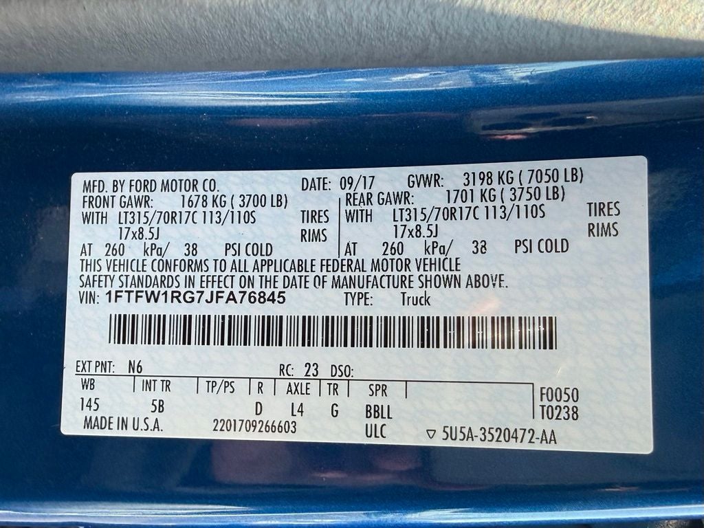 2018 Ford F-150 Raptor rapt tech pack,360 camera,stell bumper,twin moonro