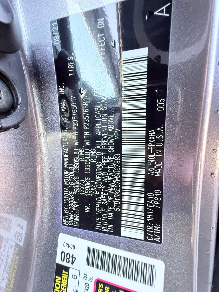 2021 Toyota Sienna XLE 7 Passenger