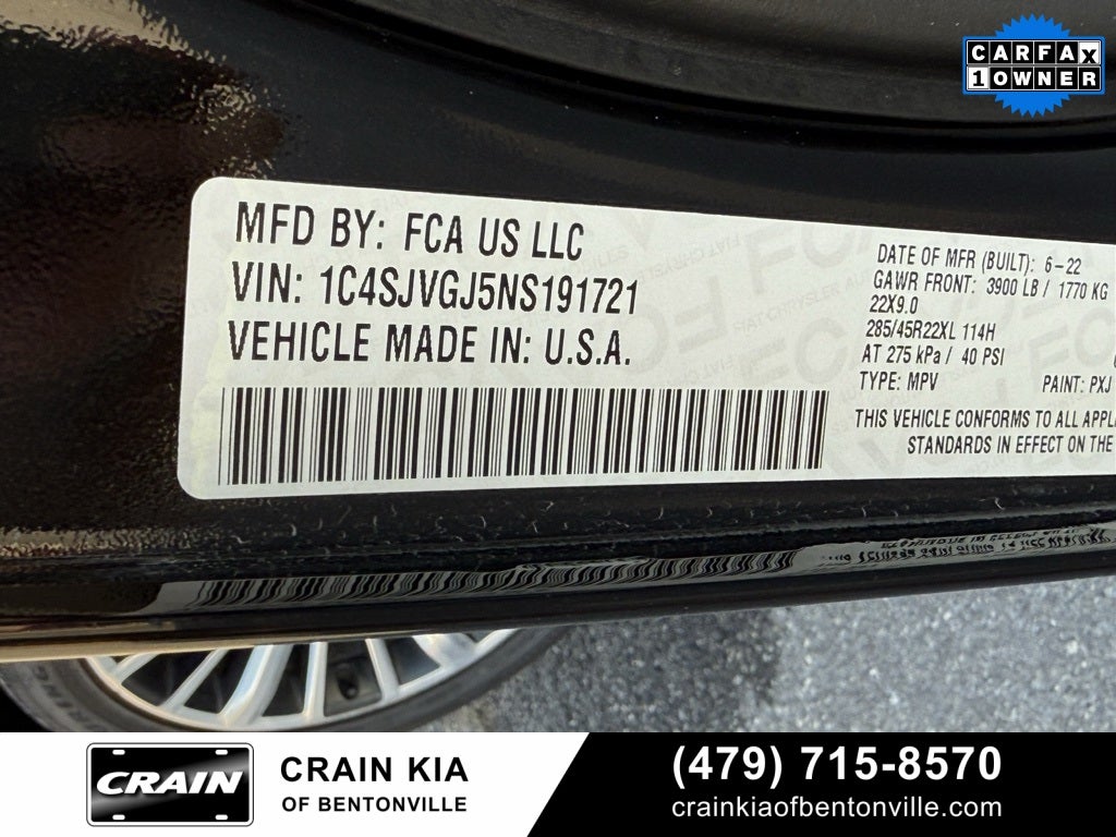 2022 Jeep Grand Wagoneer Series III - 4WD / PANORAMIC SUNROOF / ONE OWNER