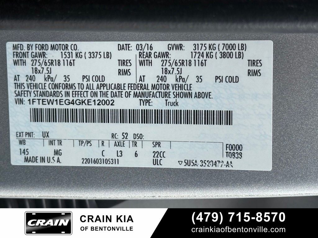 2016 Ford F-150 XLT - 4WD