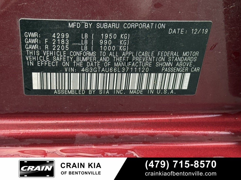 2020 Subaru Impreza Limited - AWD / SUNROOF / CLEAN CARFAX