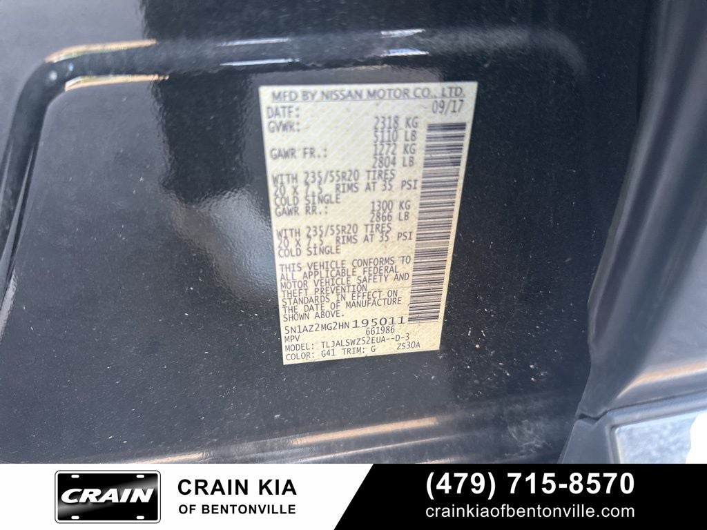 2017 Nissan Murano Platinum - PANORAMIC SUNROOF / CLEAN CARFAX