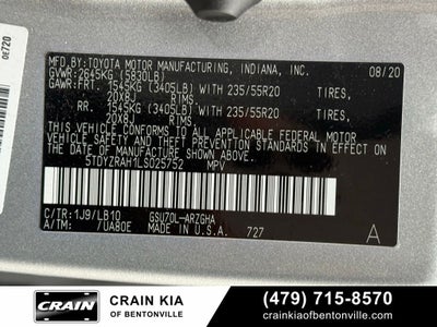 2020 Toyota Highlander Limited - CLEAN CARFAX / SUNROOF