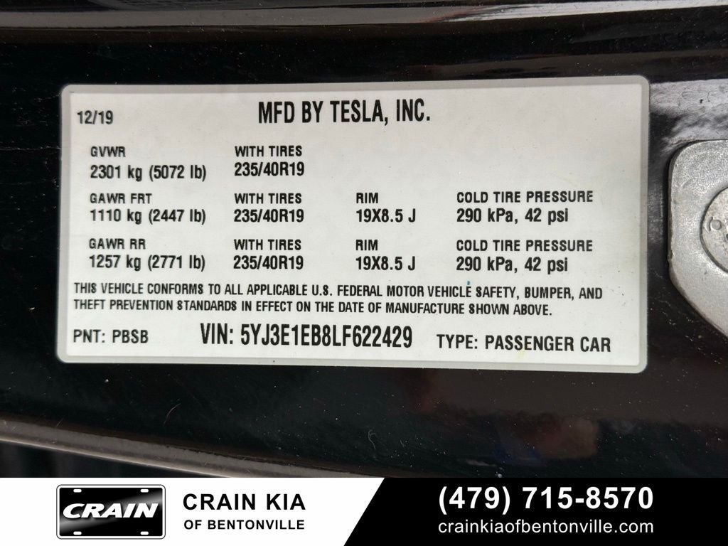 2020 Tesla Model 3 Long Range - AWD / CLEAN CARFAX