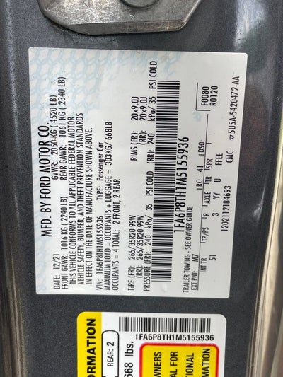 2021 Ford Mustang EcoBoost Premium CLEAN CARFAX / HEATED SEATS