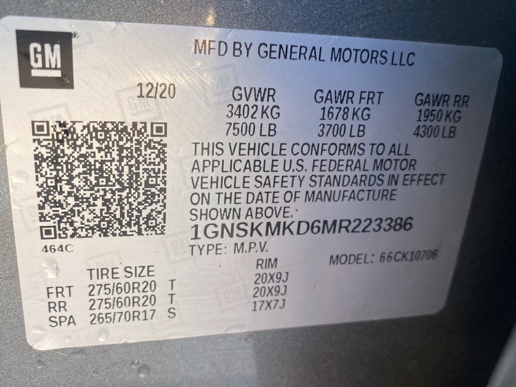 2021 Chevrolet Tahoe LS 4X4 / 3RD ROW