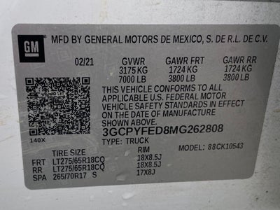 2021 Chevrolet Silverado 1500 LT Trail Boss 4X4 / ONE OWNER