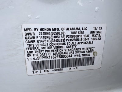 2014 Honda Ridgeline SE 4X4 / VERY CLEAN / POWER DRIVERS SEAT