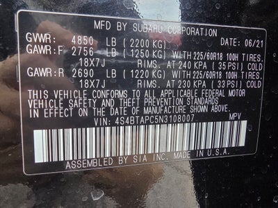 2022 Subaru Outback Touring