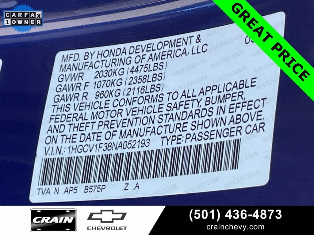 2022 Honda Accord Sedan Sport